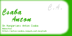 csaba anton business card